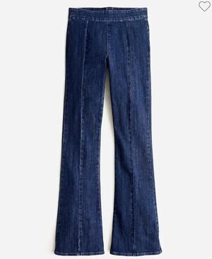 J.Crew Women’s Flare Jeans Back Zip Pintuck High Rise Size 32 14 Stretch